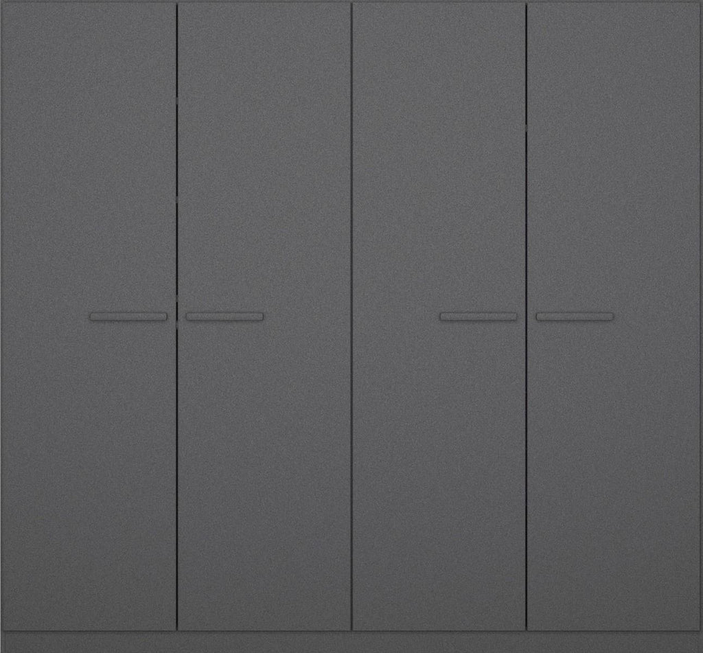 Oakwood Rauch Modi Metallic Grey 4 Door Hinged Wardrobe
