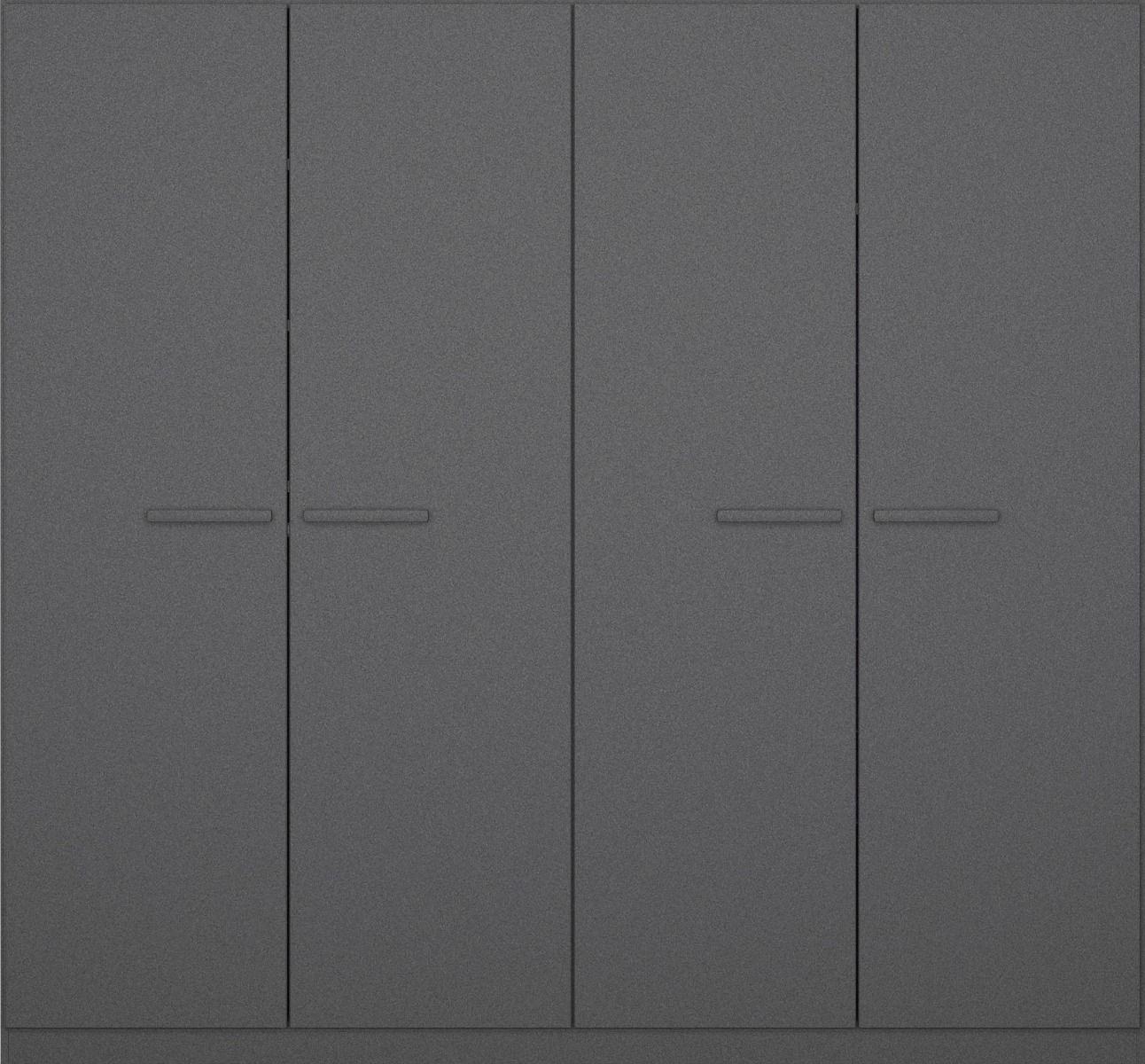 Oakwood Rauch Modi Metallic Grey 4 Door Hinged Wardrobe