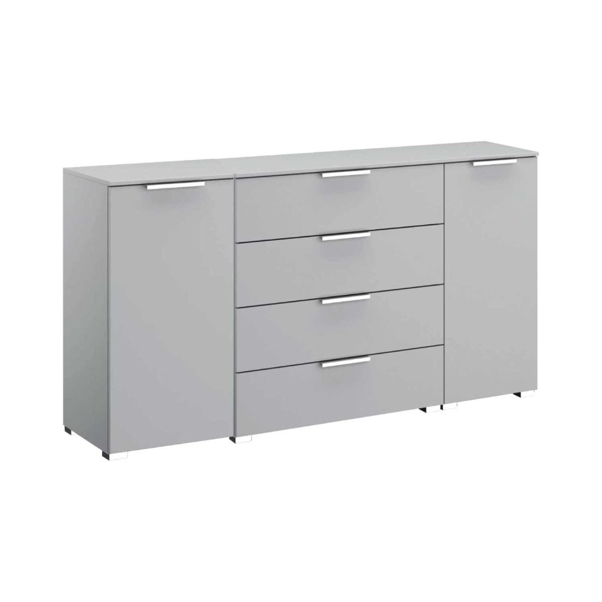Oakwood Rauch Fontana 4 Drawer 2 Door Chest - Choice Of White, Silk Grey Or Graphite Colour