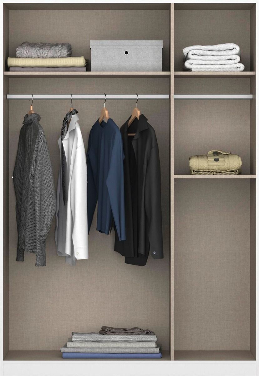Oakwood Rauch Ontario Metallic Grey 3 Door Combi Hinged Wardrobe