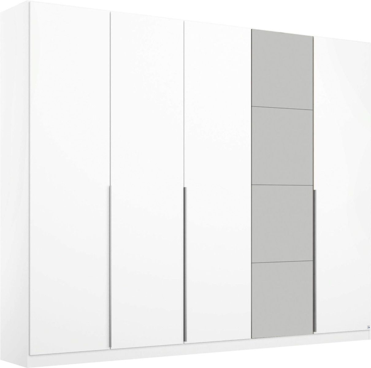 Oakwood Rauch Bellezza High Gloss White and Grey 5 Door Hinged wardrobe