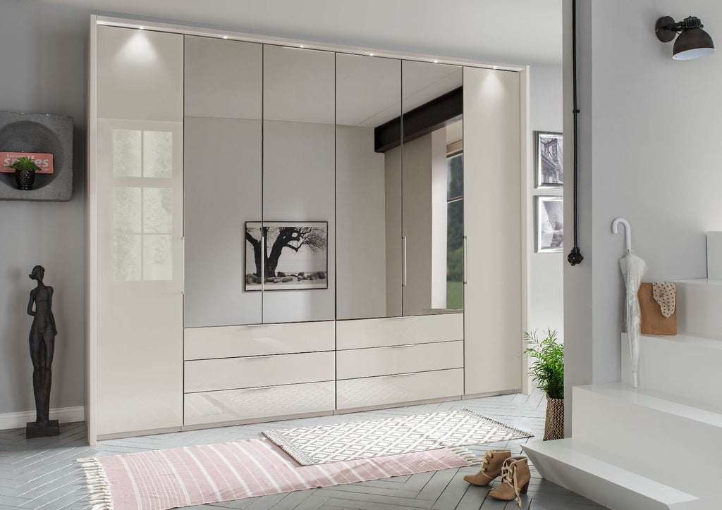 Oakwood Wiemann Monaco 1000 Combi 6 Hinged Mirror Door Wardrobe