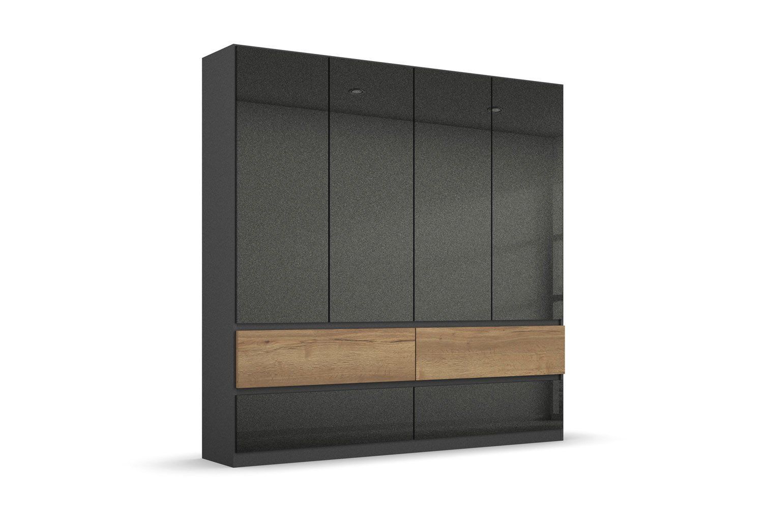 Oakwood Rauch Winnipeg Metallic Grey 4 Door 4 Drawer Wardrobe