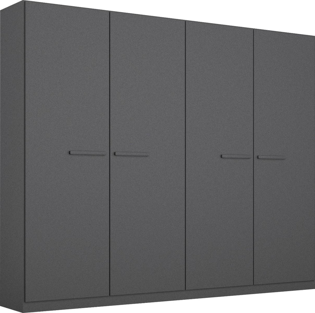 Oakwood Rauch Modi Metallic Grey 4 Door Hinged Wardrobe