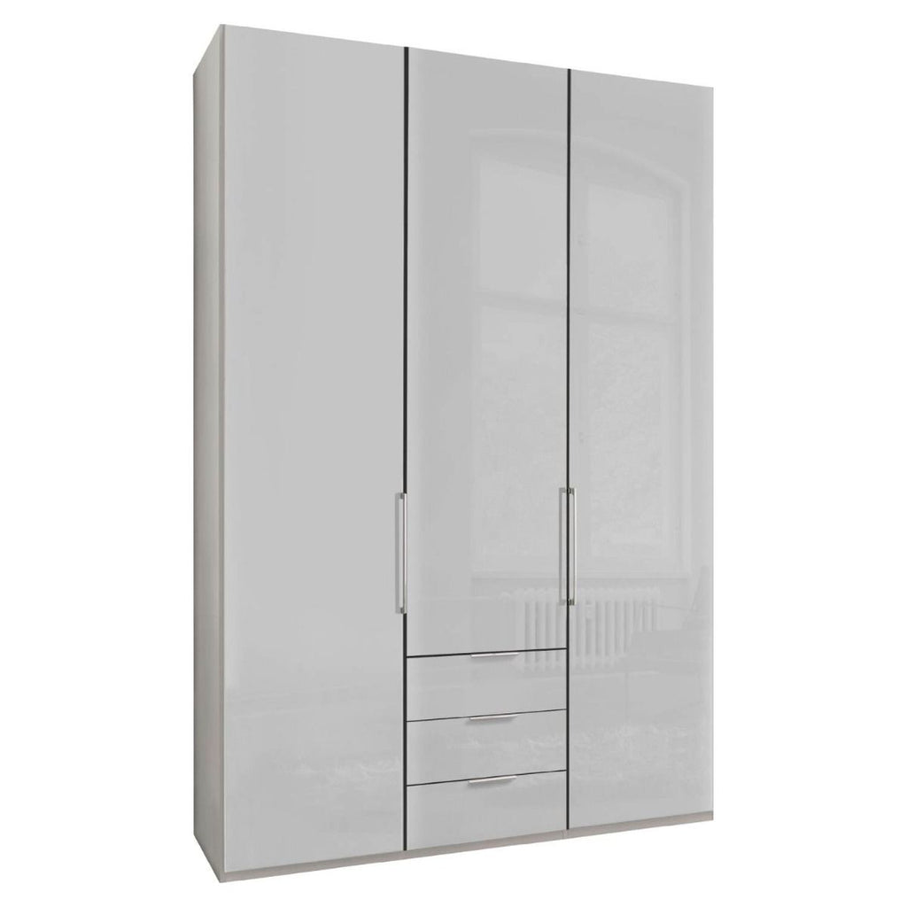 Oakwood Wiemann Monaco 3 Door Glass Front Wardrobe With Drawers