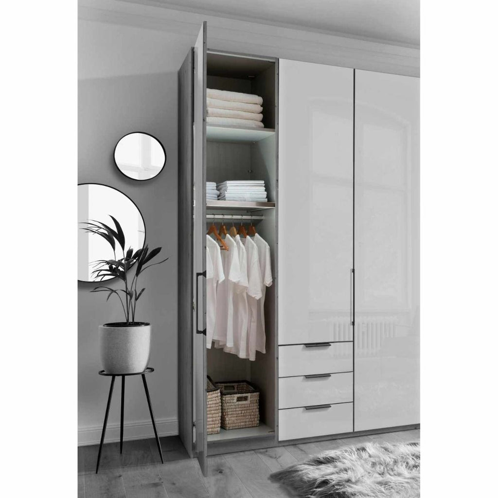 Oakwood Wiemann "Monaco1000" Pebble Grey Hinged Door Combi Wardrobe