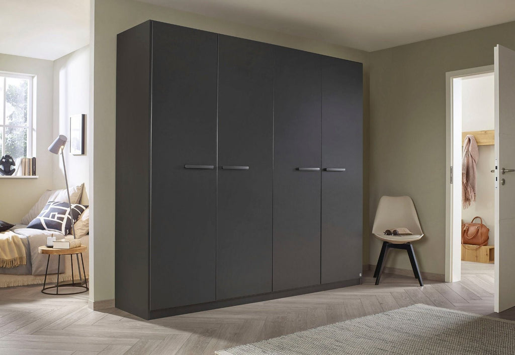 Oakwood Rauch Modi Metallic Grey 4 Door Hinged Wardrobe