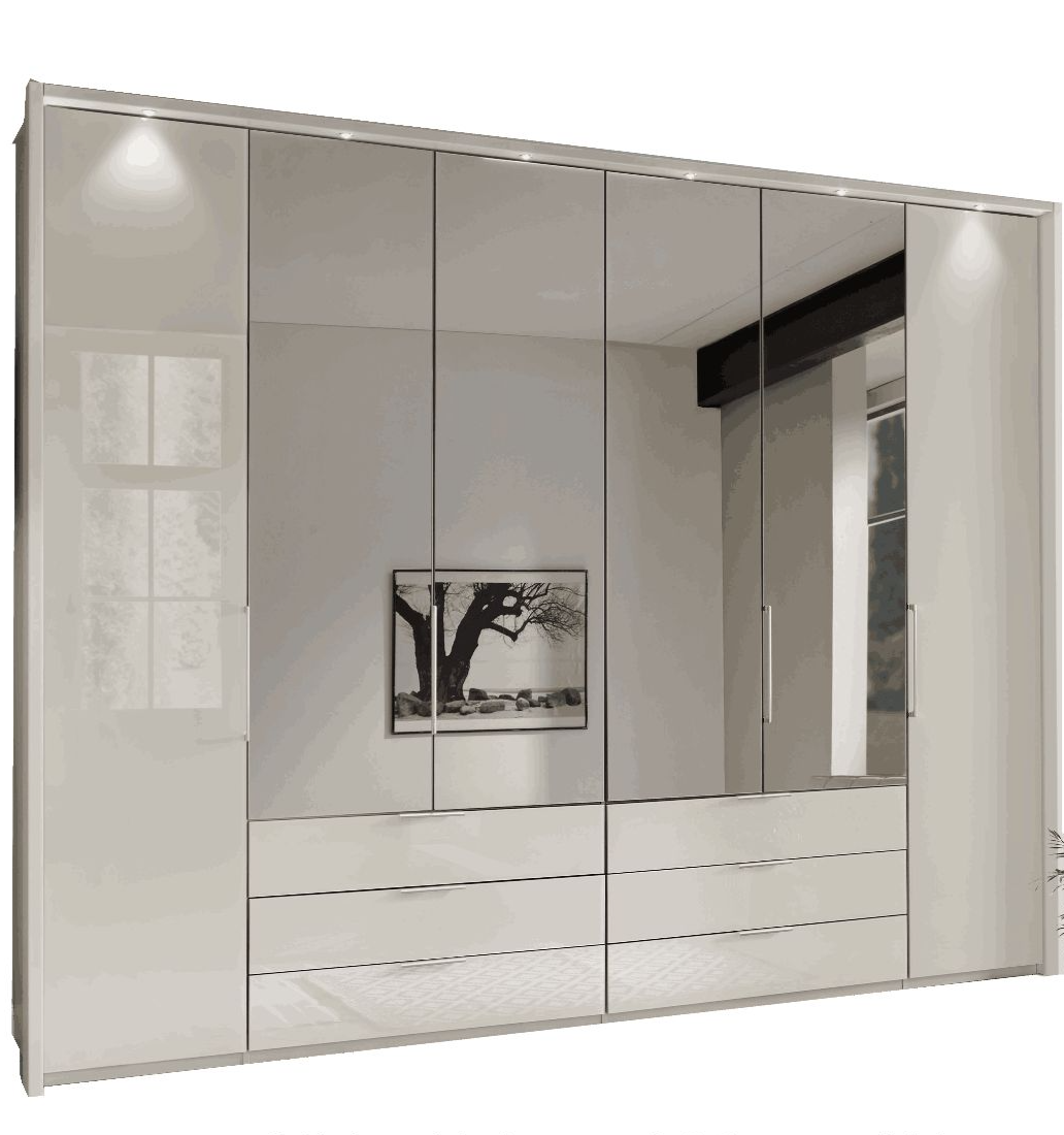Oakwood Wiemann Monaco 2000 Combi 6 Bi-Fold Mirror Door Wardrobe