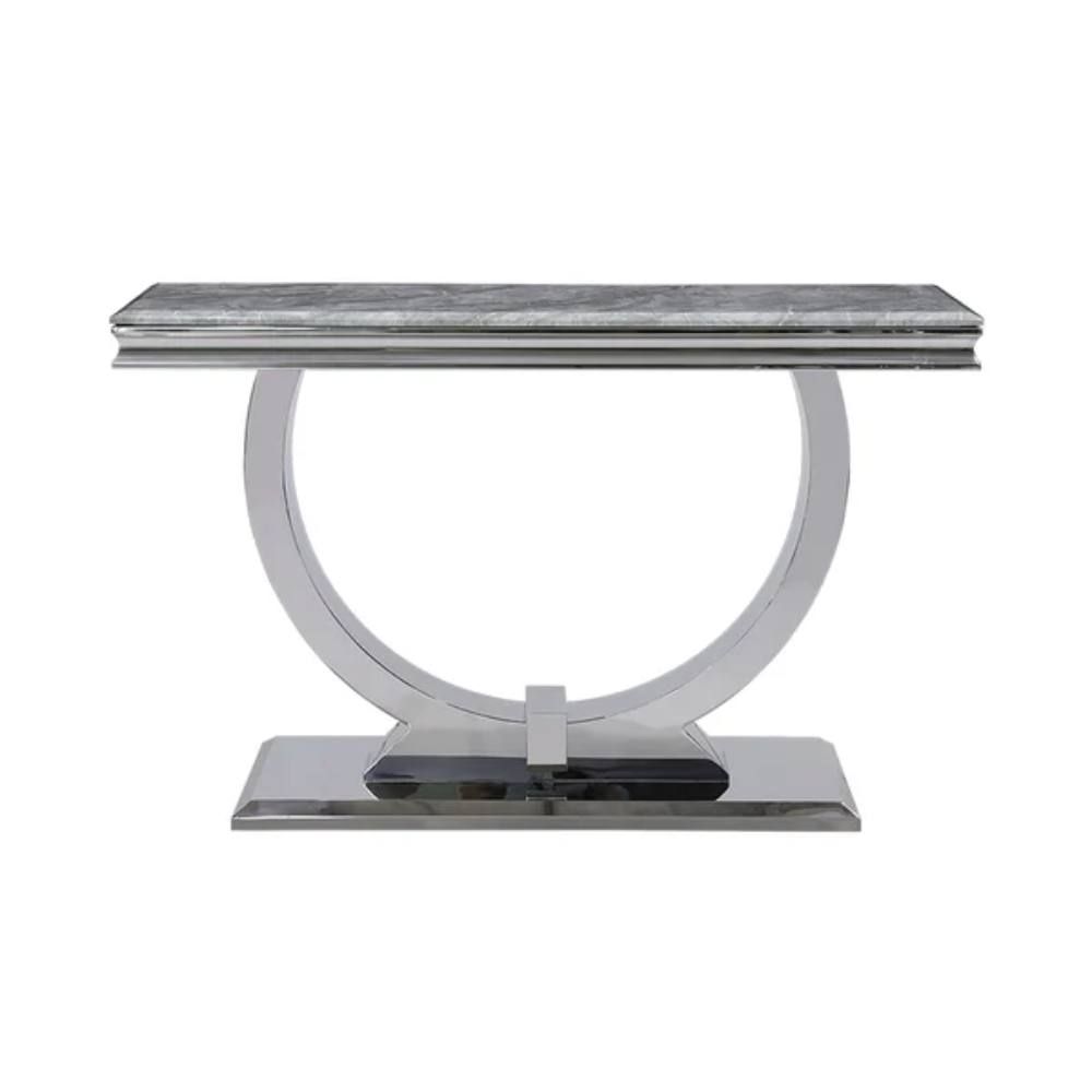 Oakwood Arianna Light Grey Marble Top Console Table