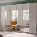Oakwood Wiemann Quito Champagne and Champagne Glass With Mirror 6 Door Wardrobe - 300CM