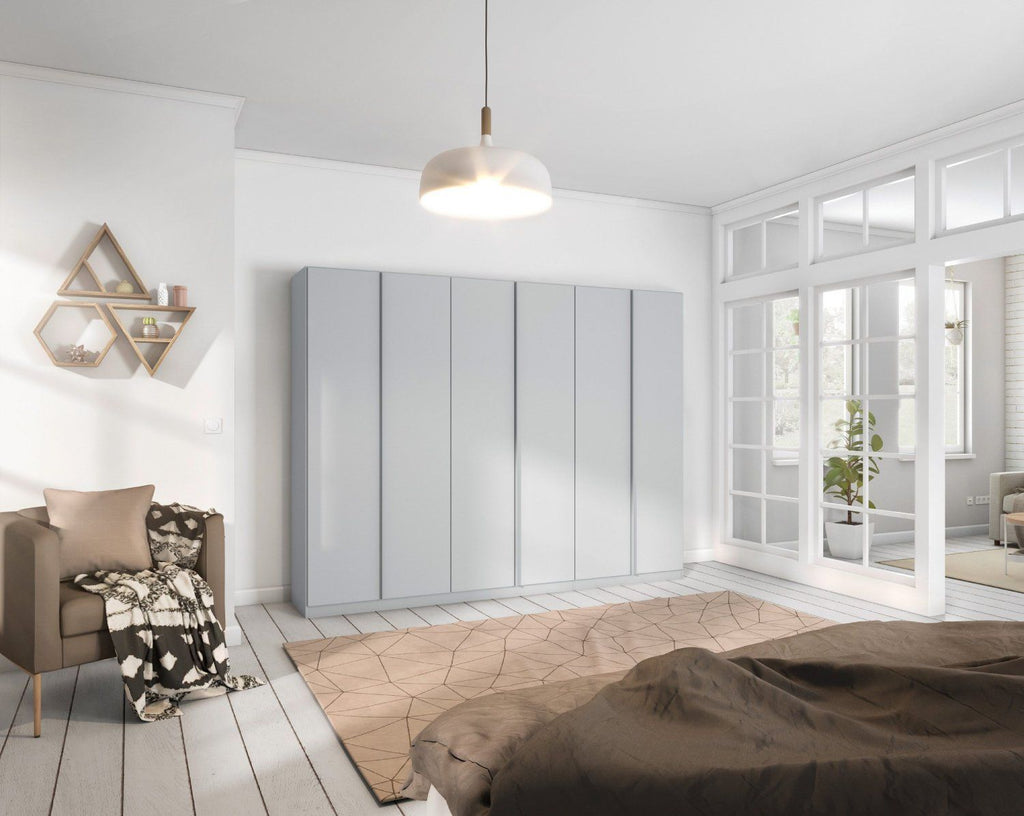 Oakwood Rauch Monostar Silk Grey 6 Door Hinged Wardrobe W271CM