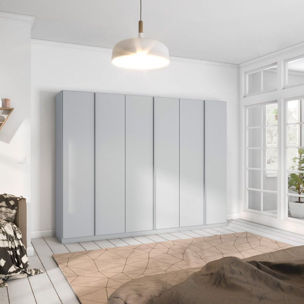 Oakwood Rauch Monostar Silk Grey 6 Door Hinged Wardrobe W271CM