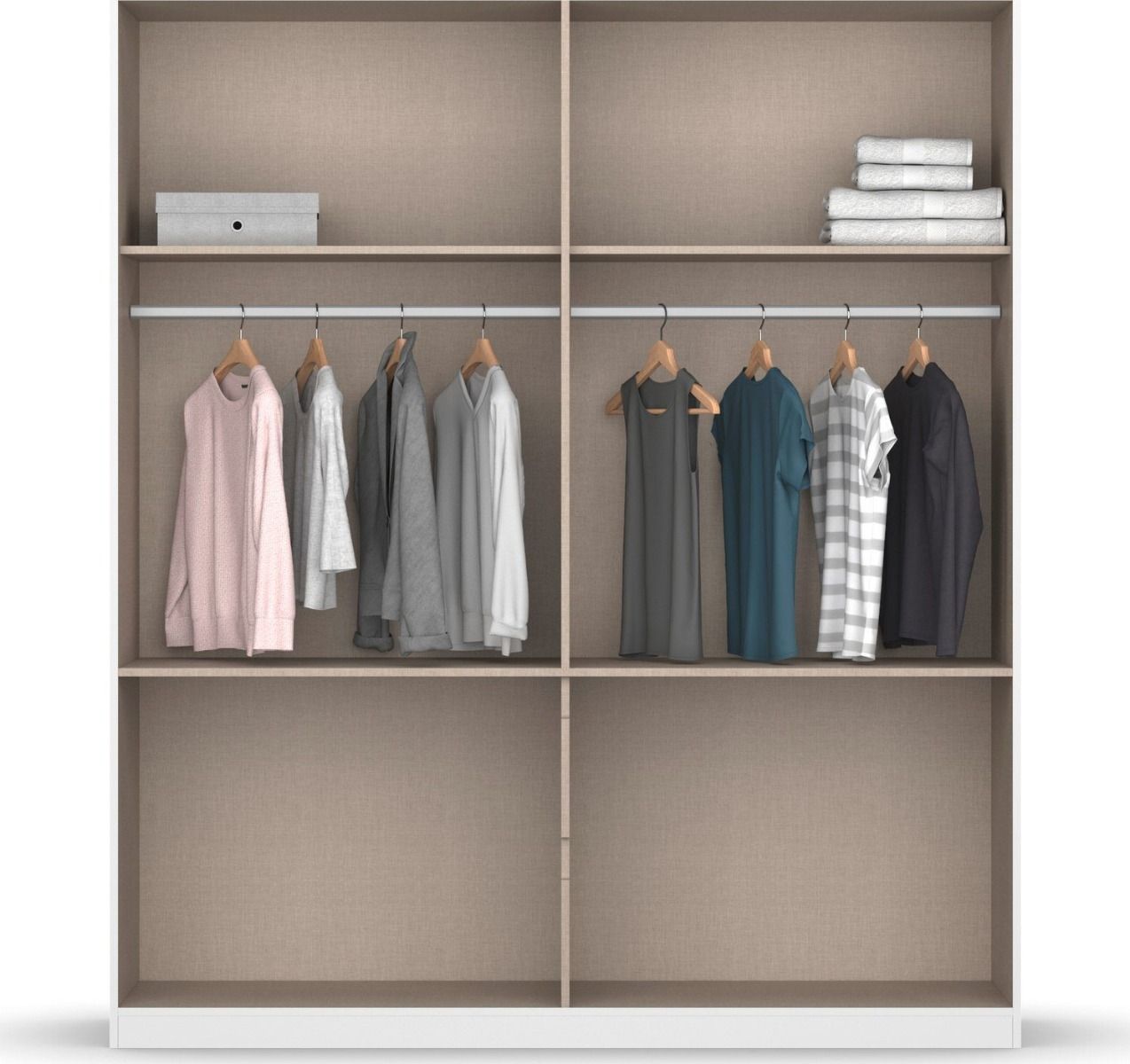Oakwood Rauch Winnipeg Metallic Grey 4 Door 4 Drawer Wardrobe