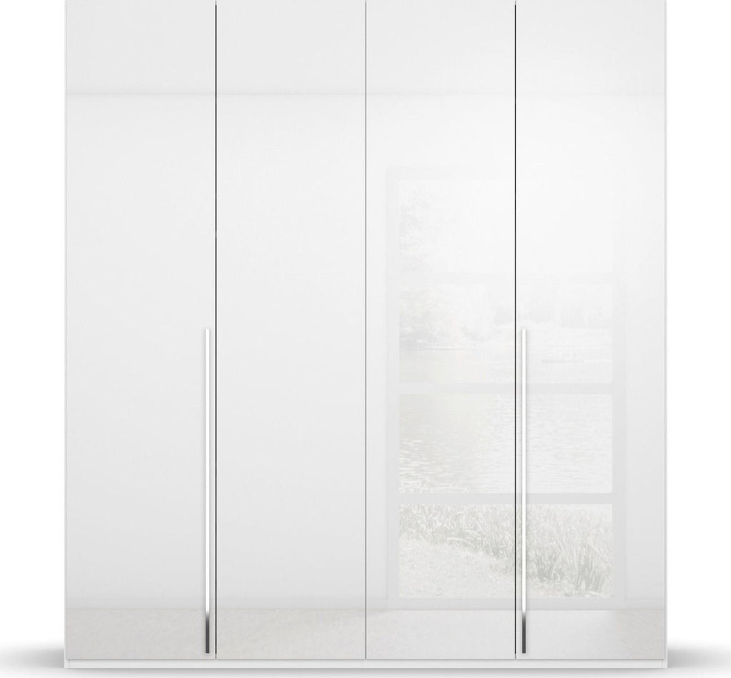 Oakwood Rauch Montclar 4 Door Hinged High Gloss White Wardrobe with Premium Interior