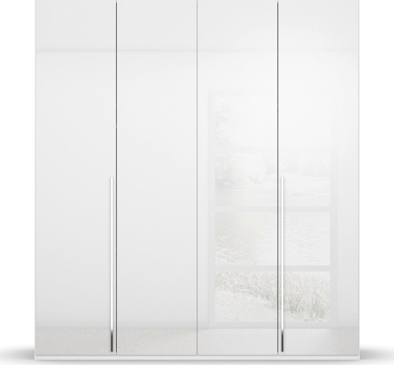 Oakwood Rauch Montclar 4 Door Hinged High Gloss White Wardrobe with Premium Interior