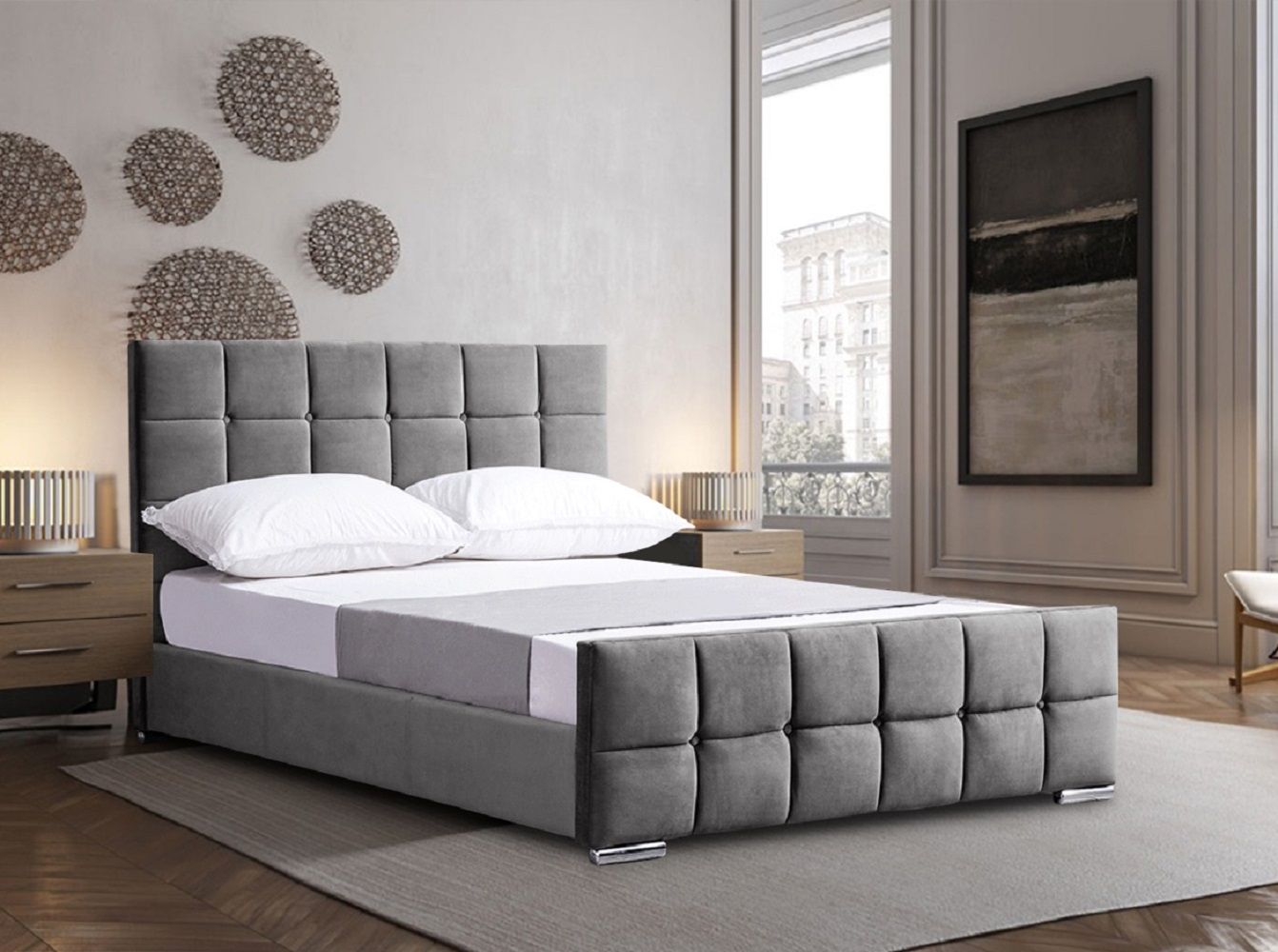 Oakwood Oasis Upholstered Bed Frame With Mattress