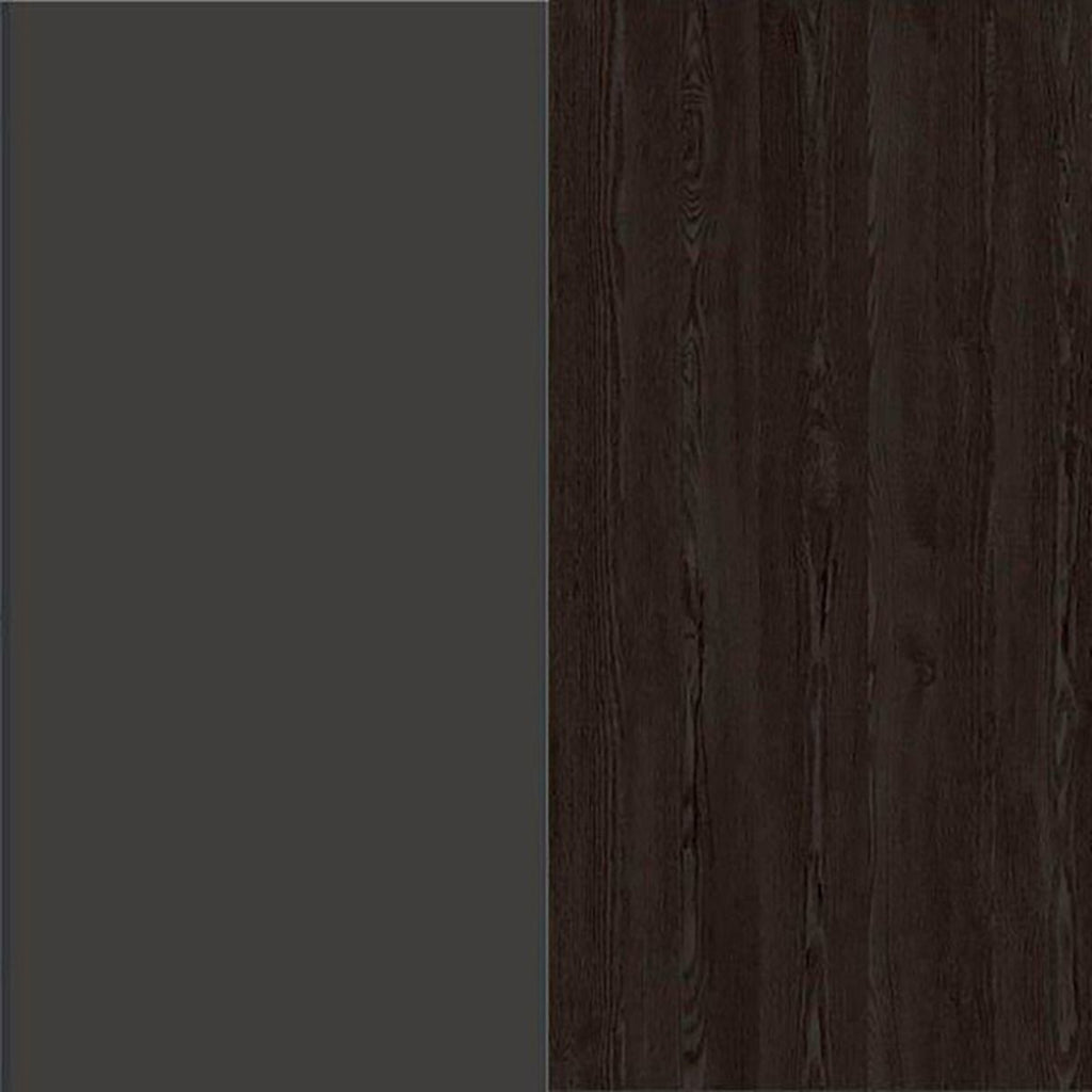 Oakwood Rauch Lamella Metallic Grey and Black oak Hinged Door Wardrobe