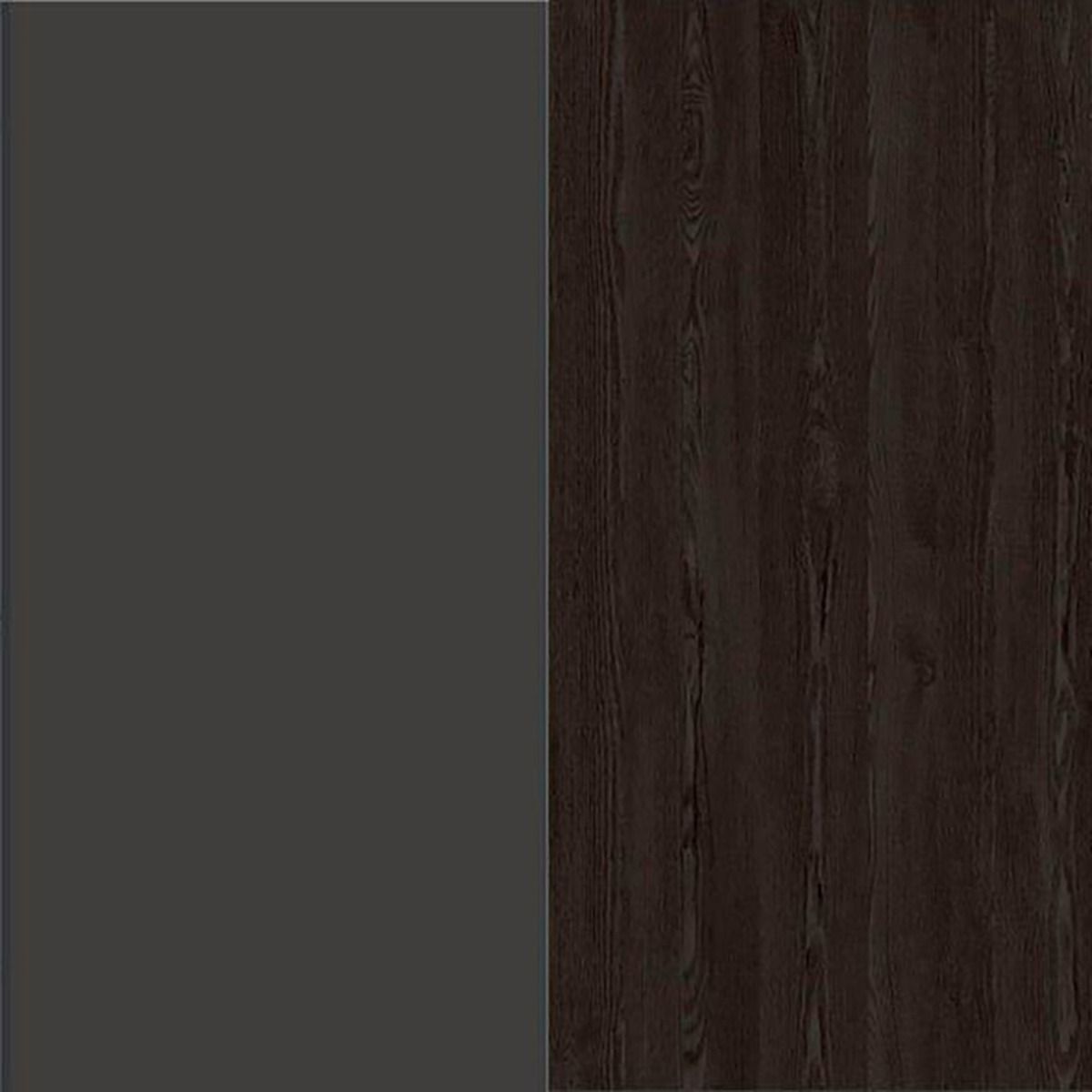 Oakwood Rauch Lamella Metallic Grey and Black oak Hinged Door Wardrobe