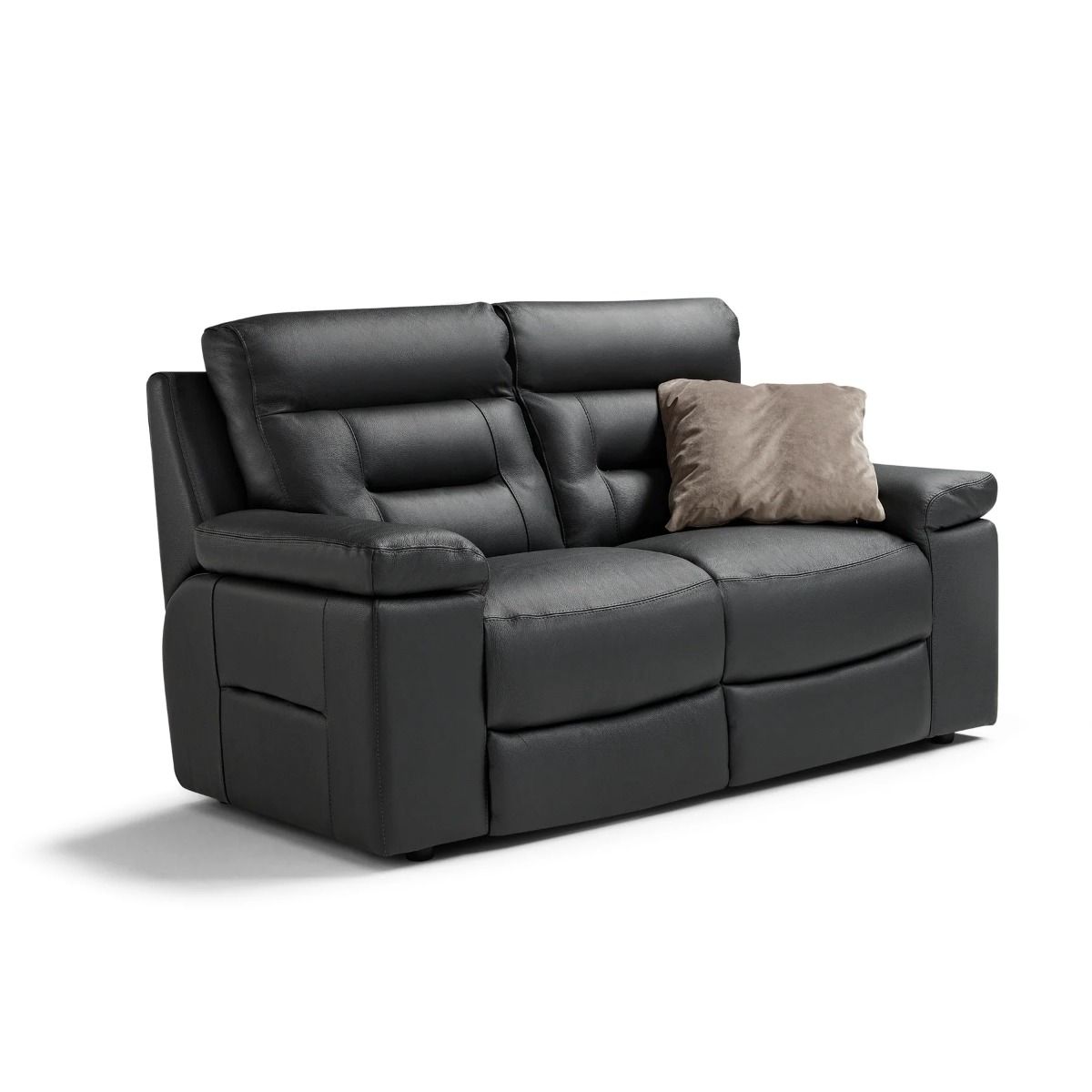 Oakwood Osbourne Italian Grey Full Natural Grain Thick Leather 2 Seater Sofa