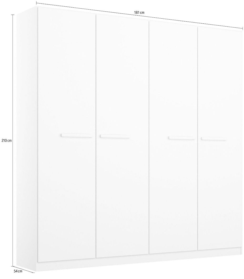 Oakwood Rauch Modi Alpine White 4 Door Hinged Wardrobe