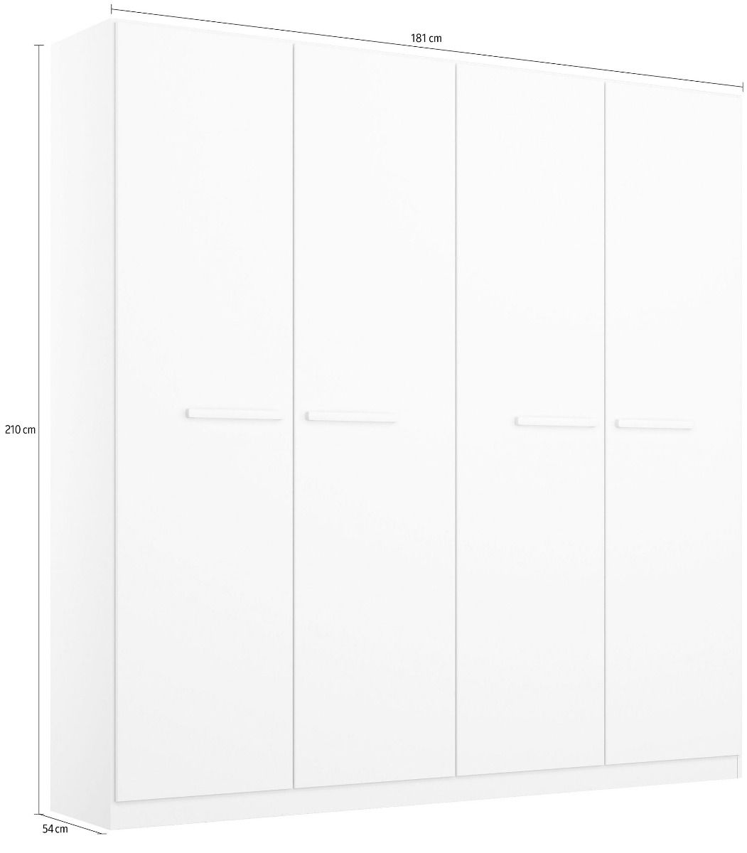 Oakwood Rauch Modi Alpine White 4 Door Hinged Wardrobe