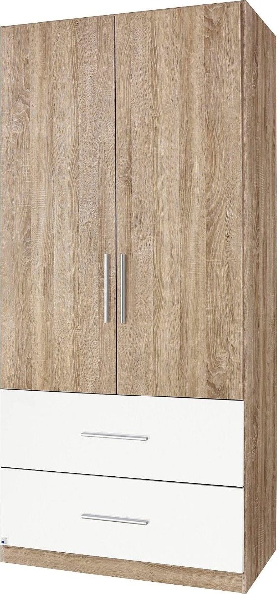 Oakwood Rauch Alvor 2 Door Sonoma Oak White Combi Wardrobe