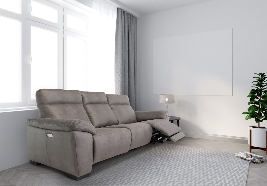 Oakwood Farrah Soft Touch fabric 2 Seater Electric Recliner Sofa