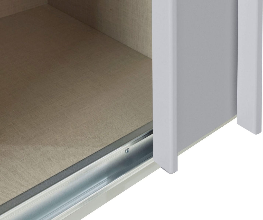 Oakwood Miramar Quest Type 4 Silk Grey Glass Front Sliding Door Wardrobe