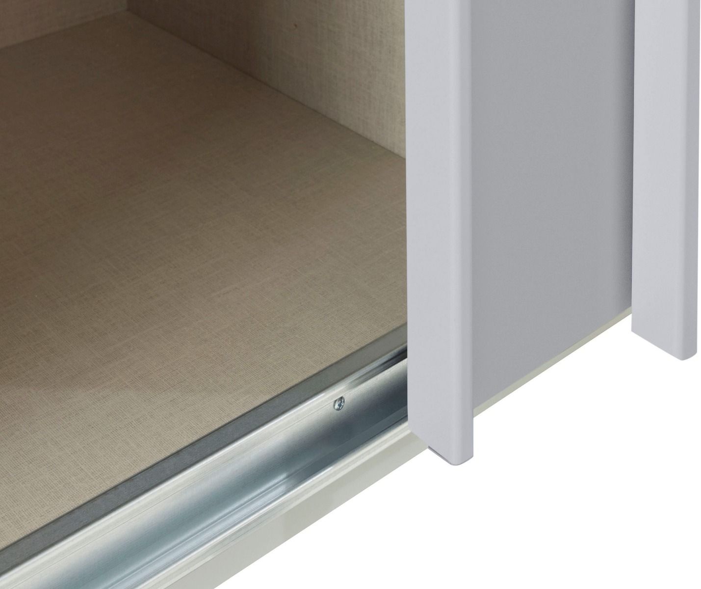Oakwood Miramar Quest Type 4 Silk Grey Glass Front Sliding Door Wardrobe