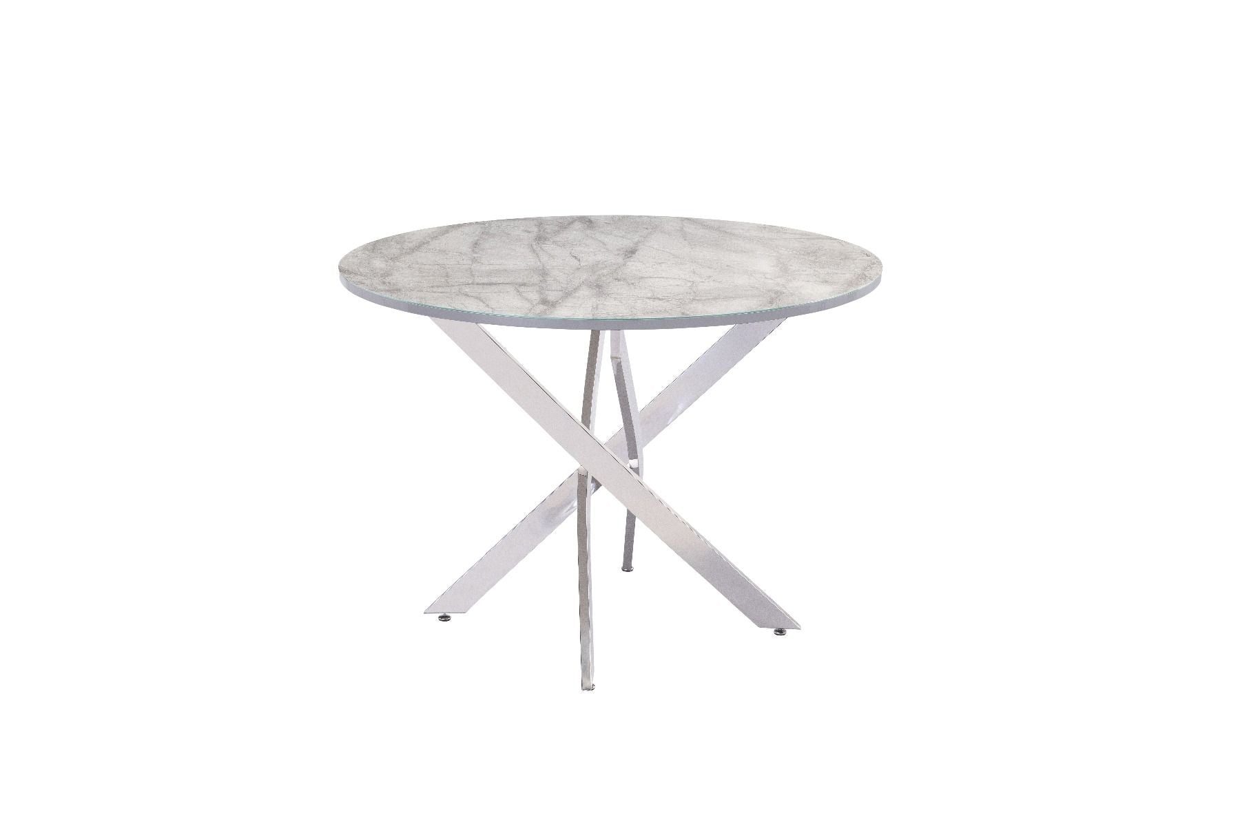 Oakwood Calden 1.07m Round Dining Table - Grey Marble