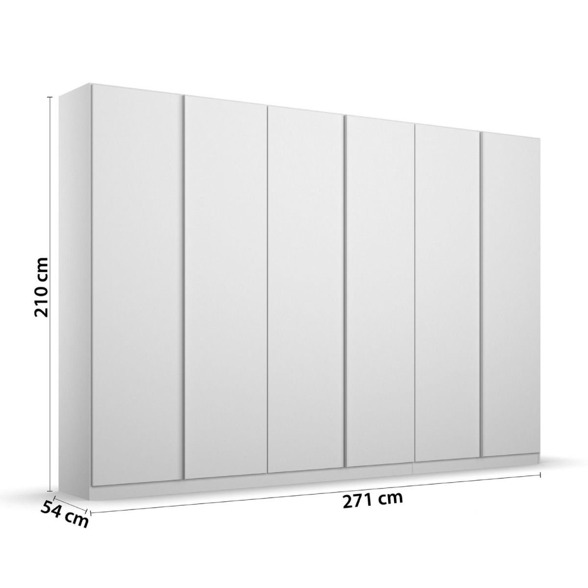 Oakwood Rauch Monostar White 6 Door Hinged Wardrobe W271CM