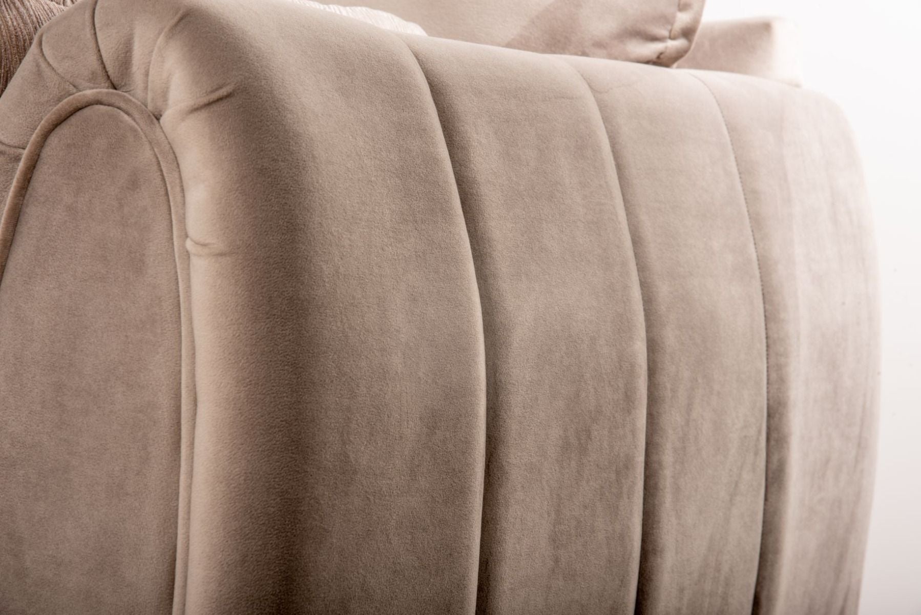 Oakwood Sophia Plush Velvet Fabric Upholstered Corner Sofa