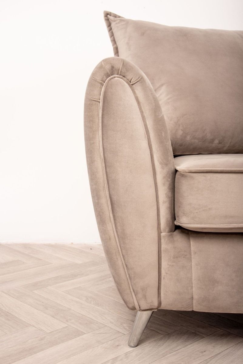 Oakwood Sophia Plush Velvet Fabric Upholstered Corner Sofa