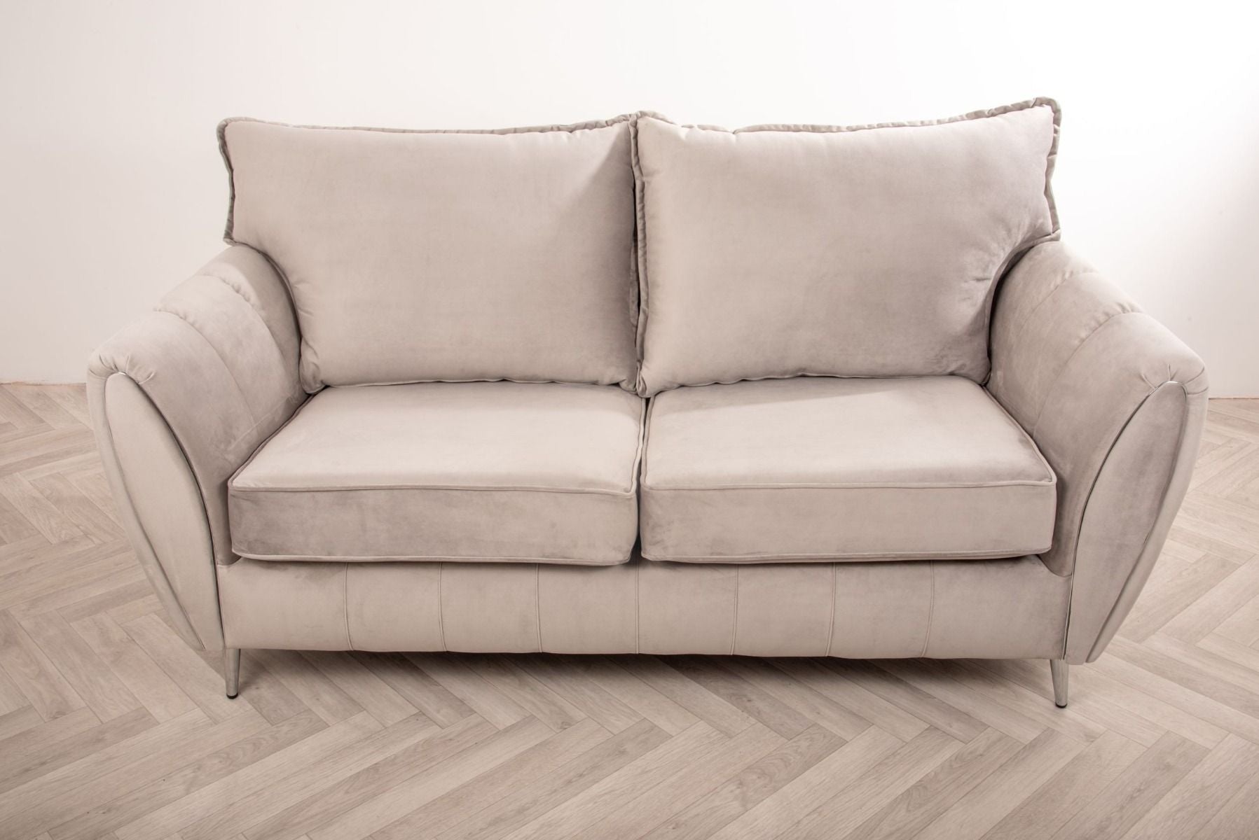 Oakwood Sophia Plush Velvet Fabric 3 Seater Upholstered Sofa