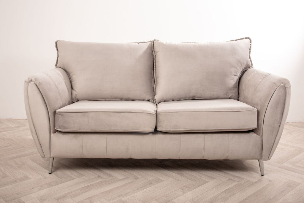 Oakwood Sophia Plush Velvet Fabric 3 Seater Upholstered Sofa