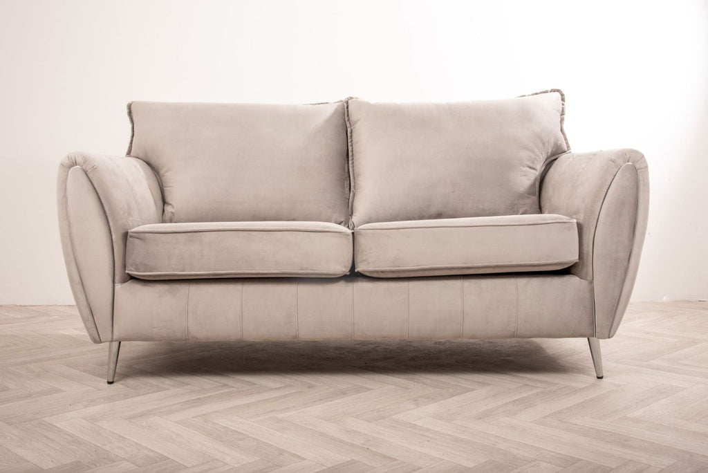 Oakwood Sophia Plush Velvet Fabric 3 Seater Upholstered Sofa