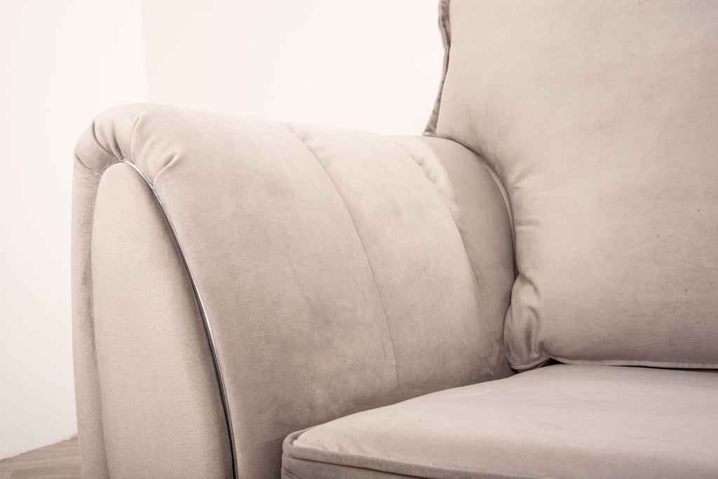 Oakwood Sophia Plush Velvet Fabric 3 Seater Upholstered Sofa