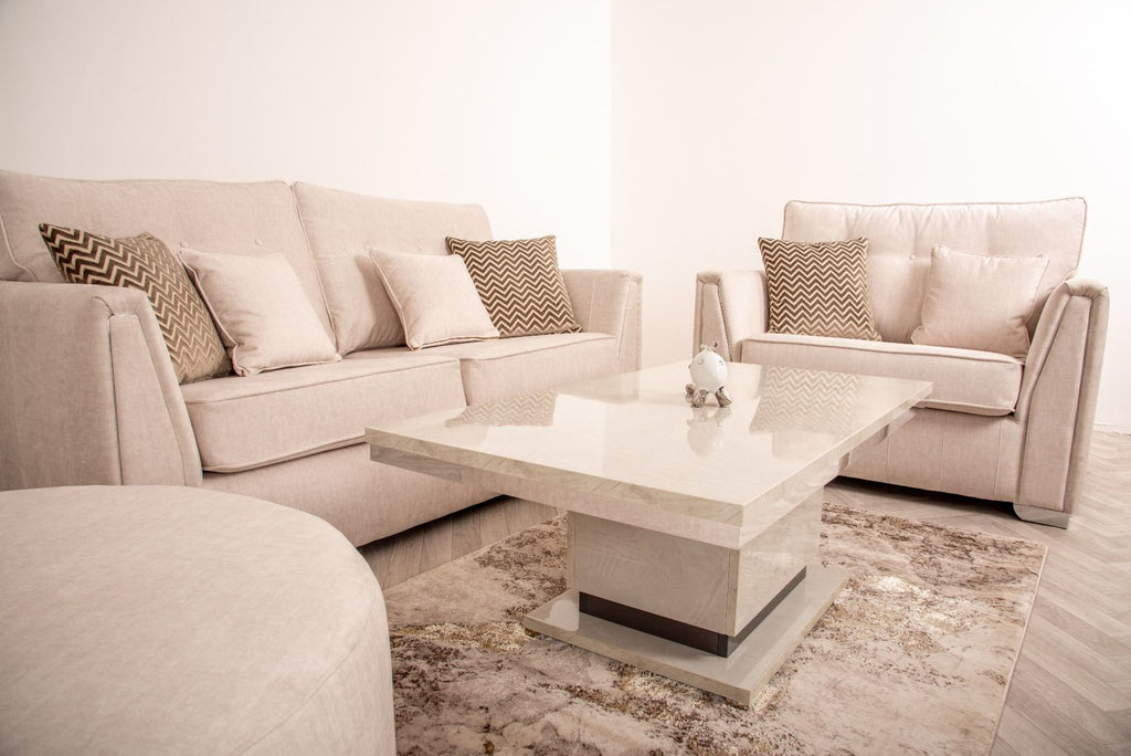 Oakwood Mazzini 2 Seater Cristina Marrone Destino Fabric Upholstered Sofa