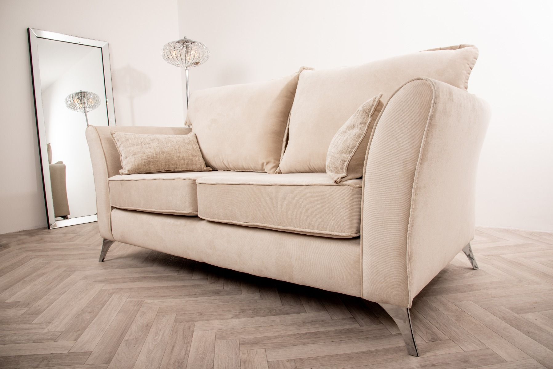 Oakwood Amora Comet Fabric 3 Seater Upholstered Sofa
