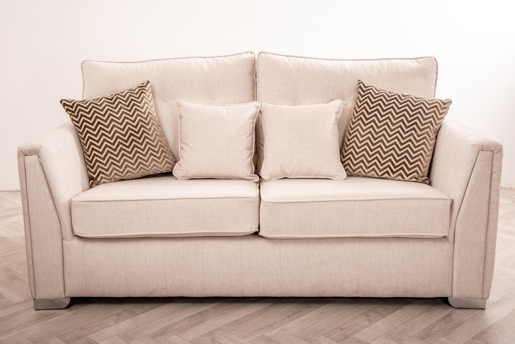 Oakwood Mazzini 2 Seater Cristina Marrone Destino Fabric Upholstered Sofa