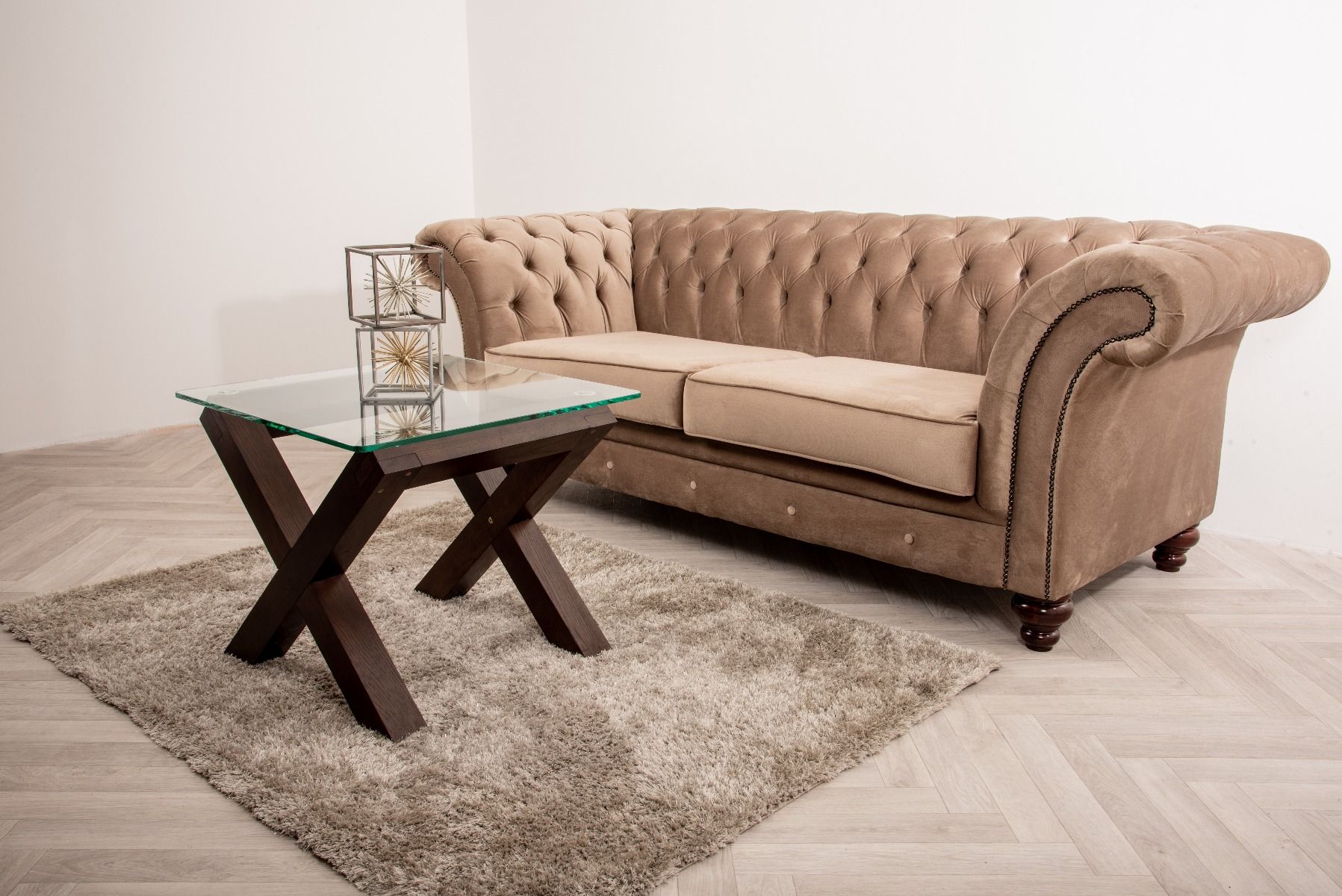 Oakwood Woodstock Chesterfield Fabric 2 Seater  Sofa