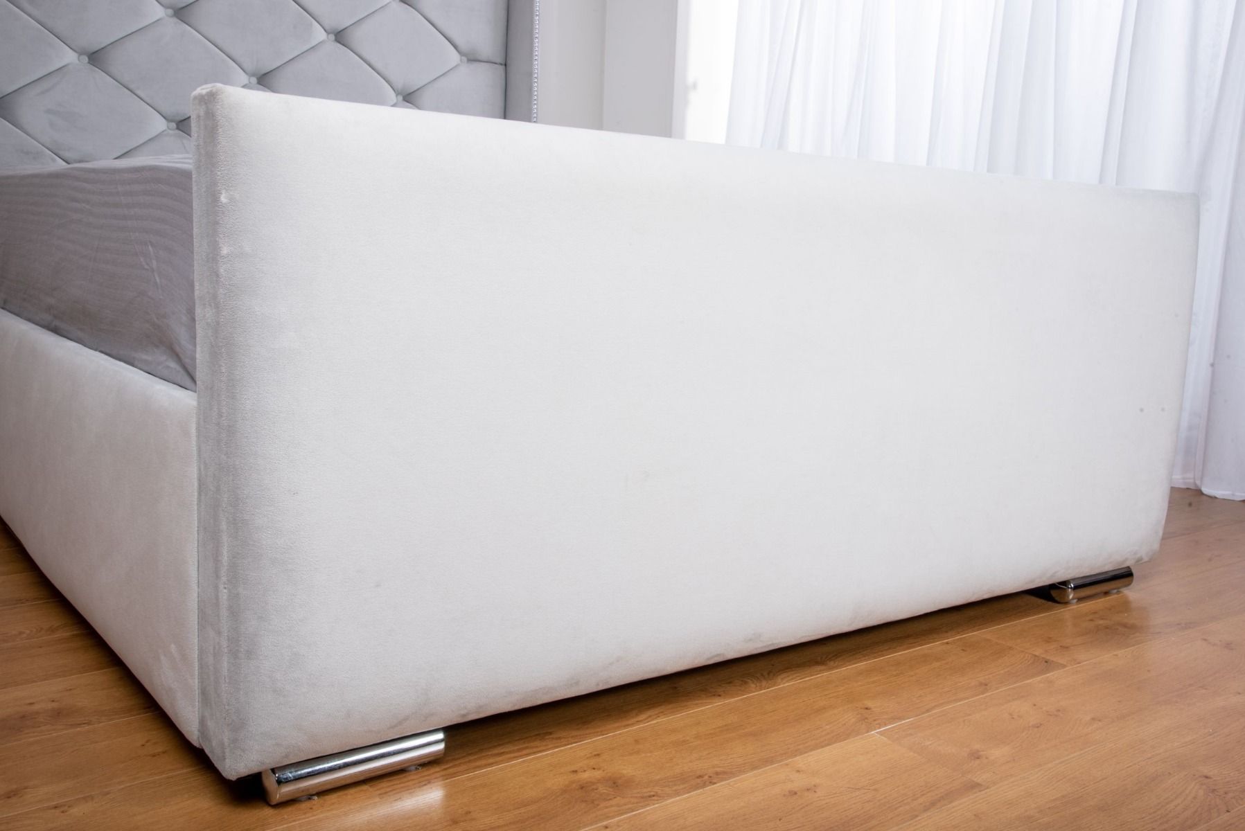 Oakwood Milan Plush Velvet Fabric Upholstered Bed Frame