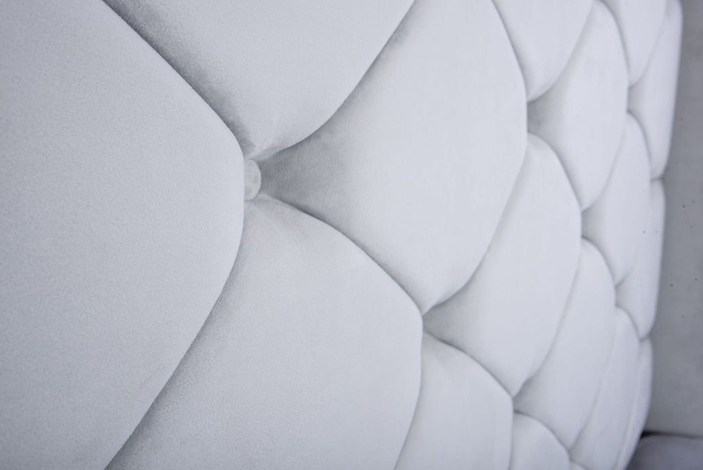 Oakwood Milan Plush Velvet Fabric Upholstered Bed Frame