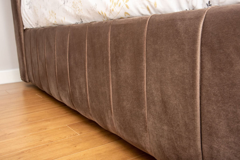 Oakwood Emma Panel Plush Velvet Upholstered Bed Frame