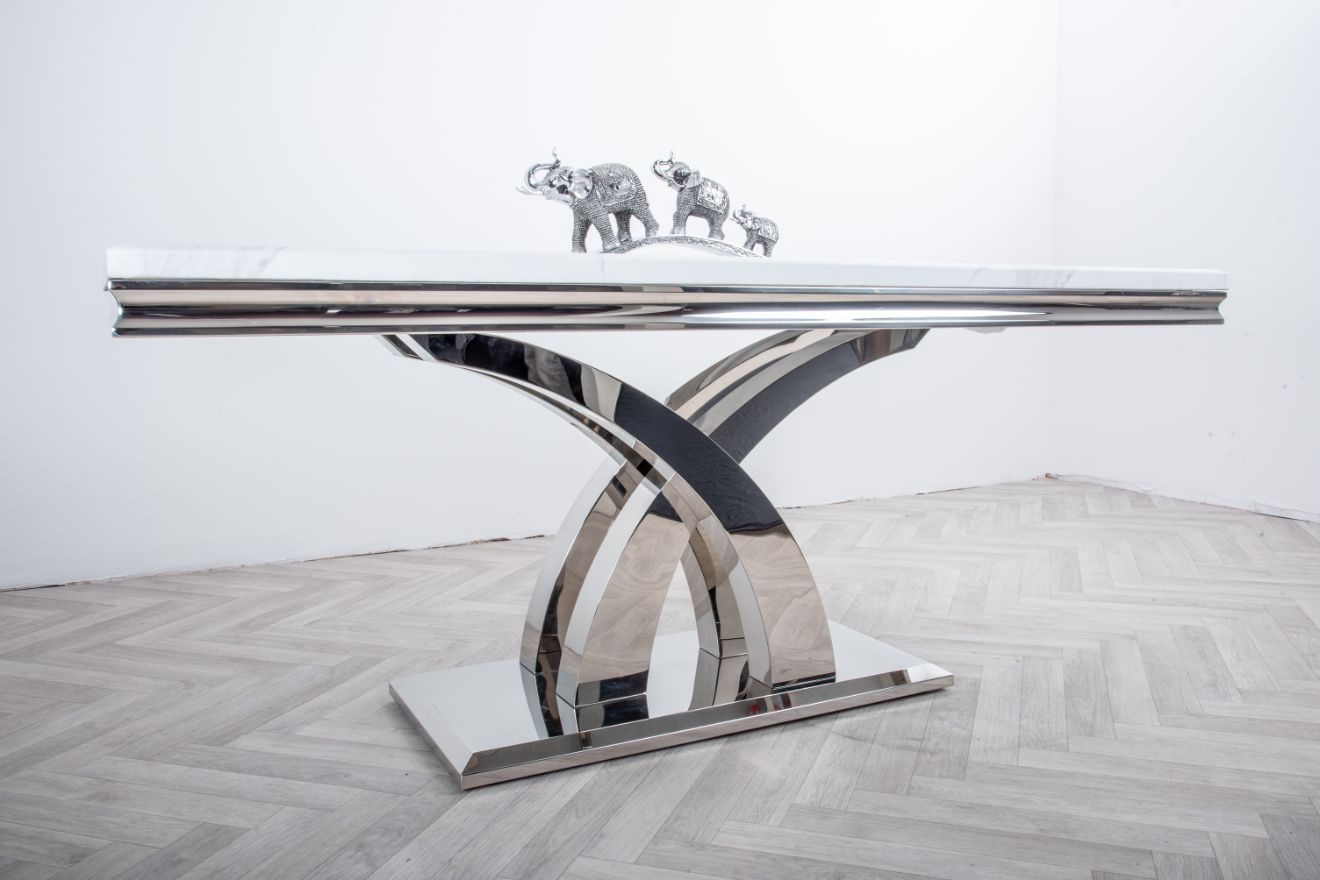 Oakwood Ottavia 1.8M White Marble Dining Table