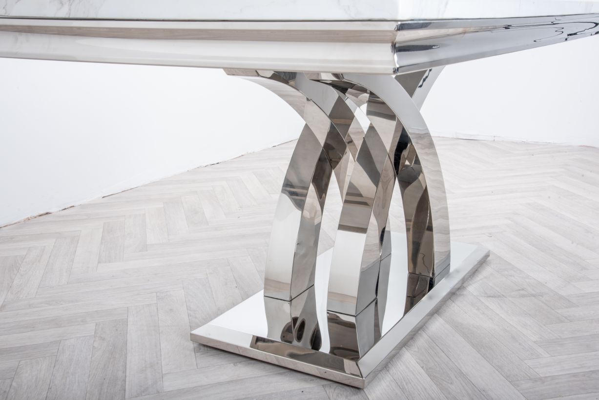 Oakwood Ottavia 1.8M White Marble Dining Table