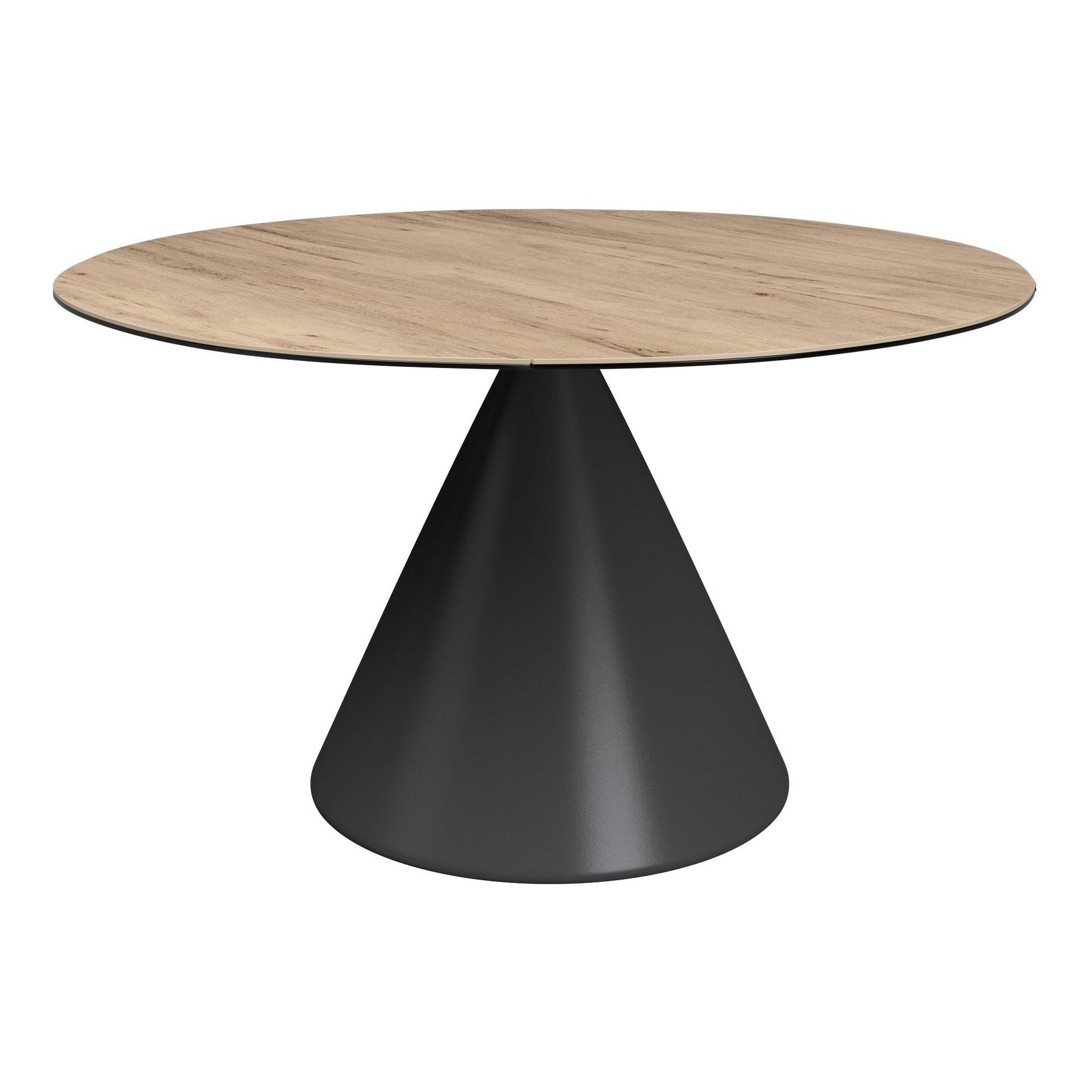 Oakwood Alessio Oak Effect Ceramic Extending Round Dining Table with 4 Lina Chairs
