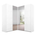 Oakwood Rauch Luma 181cm 4 Door Corner Sliding Wardrobe with 2 Decor Doors and 2 Mirror Doors