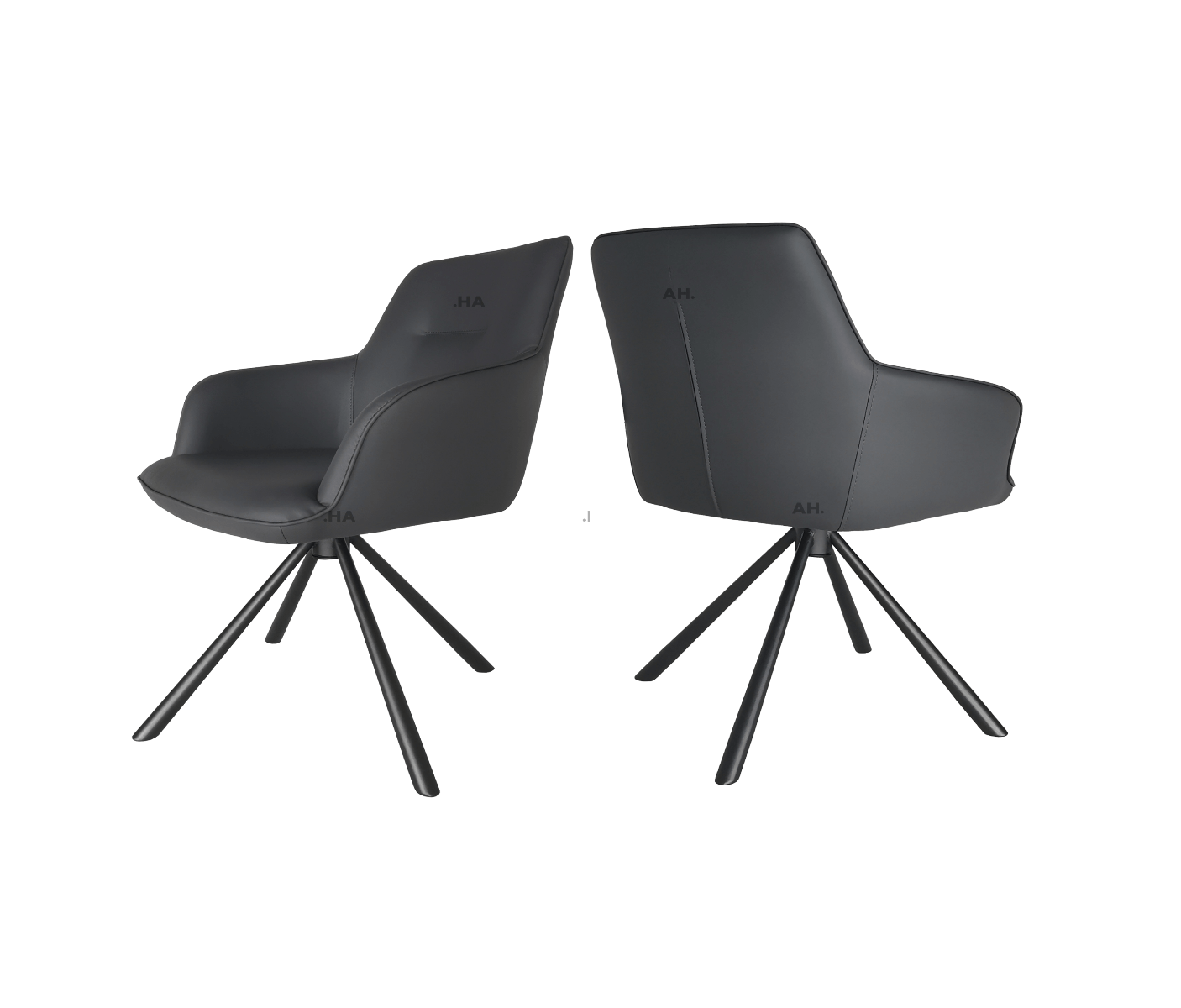 Oakwood Nicole Swivel Dining Chair In Grey French Velvet