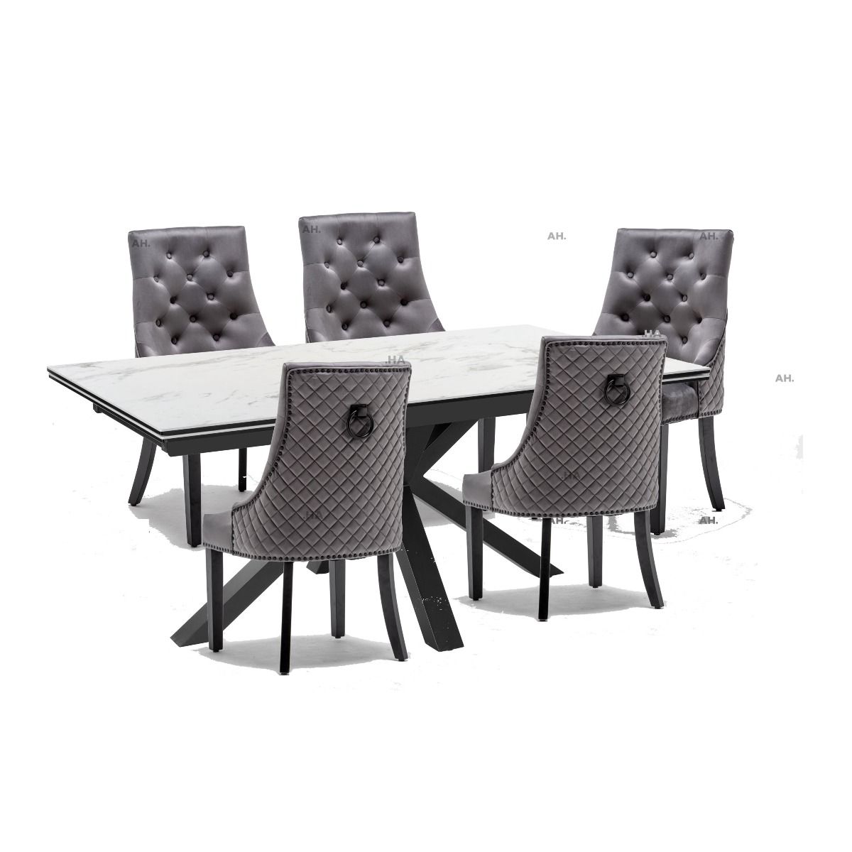 Oakwood Phoenix Ceramic Ext Dining Table With Cambridge Dining Chairs